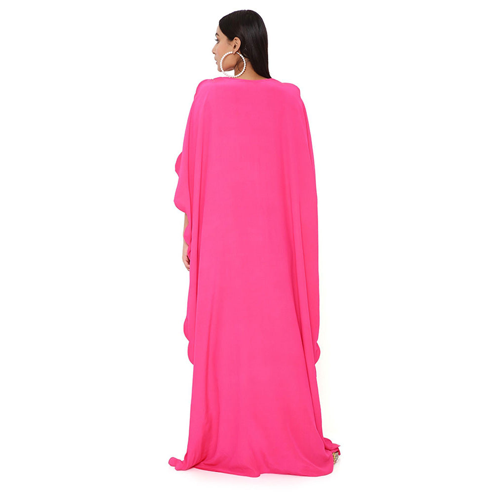 Payal Singhal Pink Crepe Embroidered Kaftan