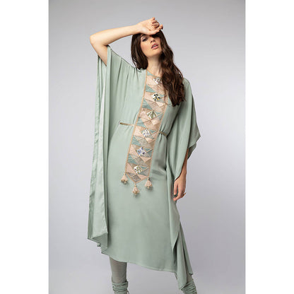 Payal Singhal Blue Kaftan with Soft Net Churidar (Set of 2)