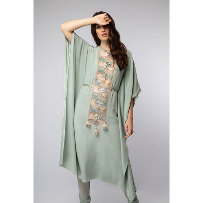 Payal Singhal Blue Kaftan with Soft Net Churidar (Set of 2)