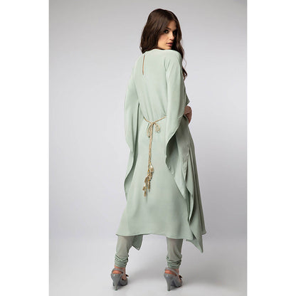 Payal Singhal Blue Kaftan with Soft Net Churidar (Set of 2)