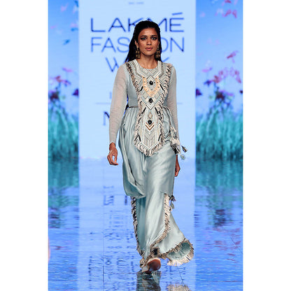 Payal Singhal Blue Silkman Kurta and Palazzo (Set of 2)