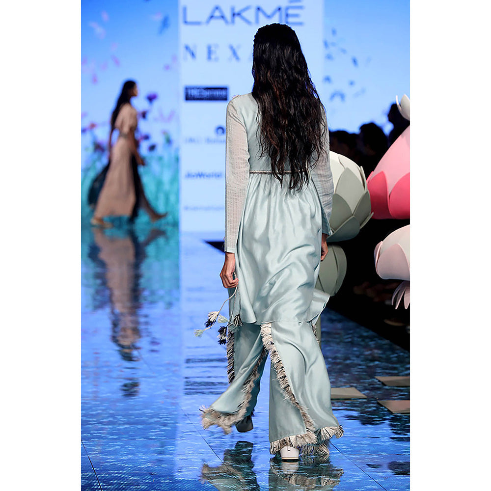 Payal Singhal Blue Silkman Kurta and Palazzo (Set of 2)