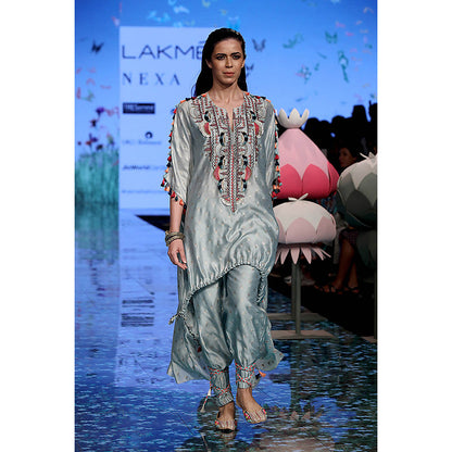 Payal Singhal Blue Bansari Kaftan and Pant (Set of 2)