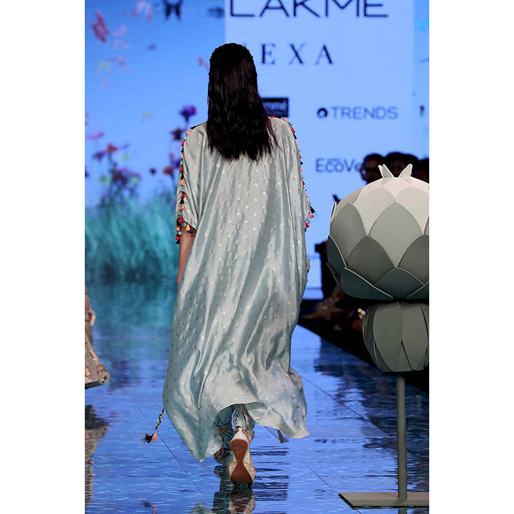 Payal Singhal Blue Bansari Kaftan and Pant (Set of 2)