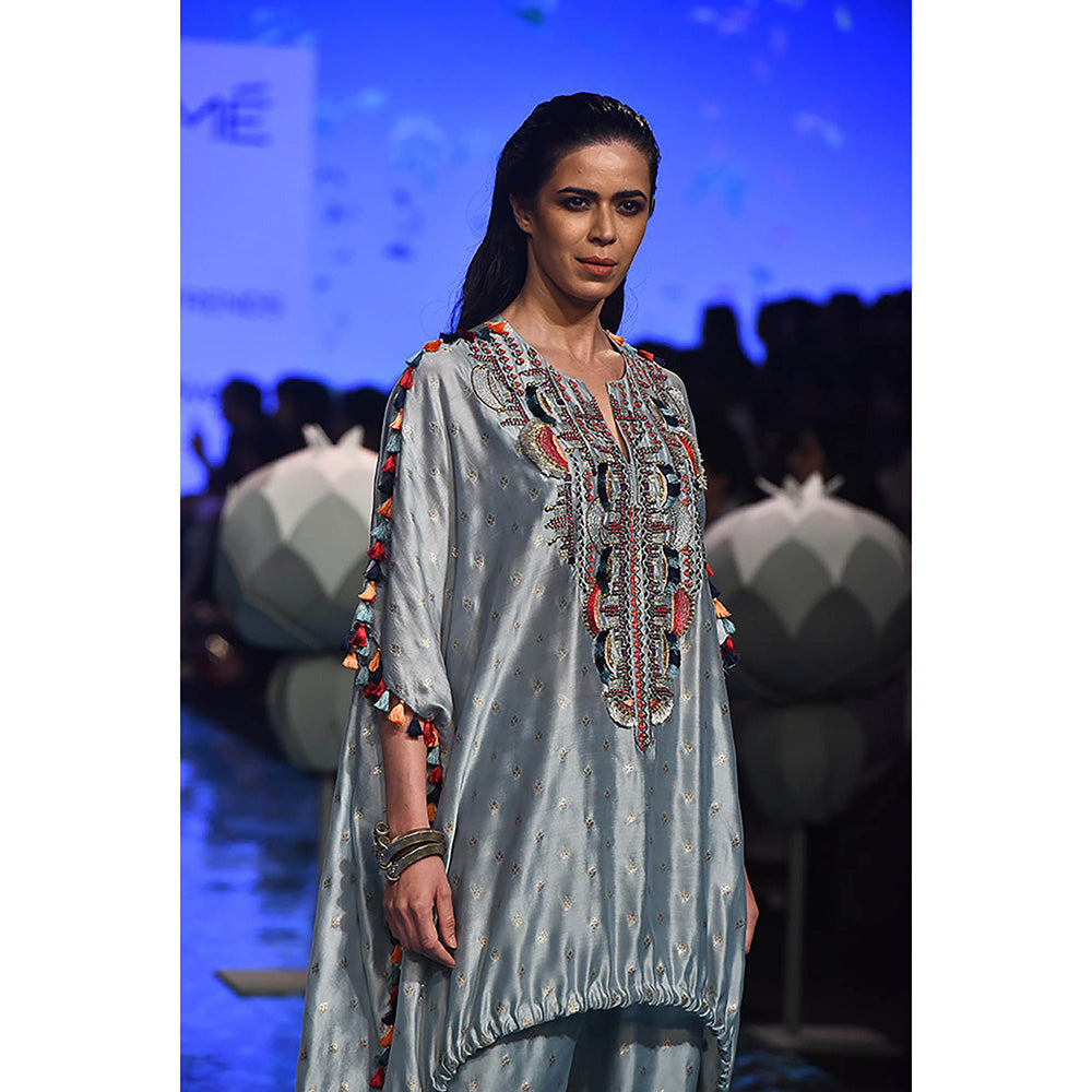 Payal Singhal Blue Bansari Kaftan and Pant (Set of 2)