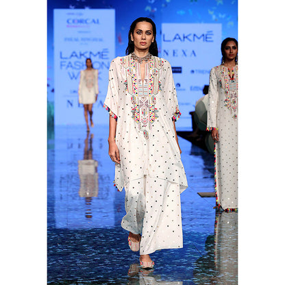 Payal Singhal Adena Off White Kaftan with Palazzo (Set of 2)