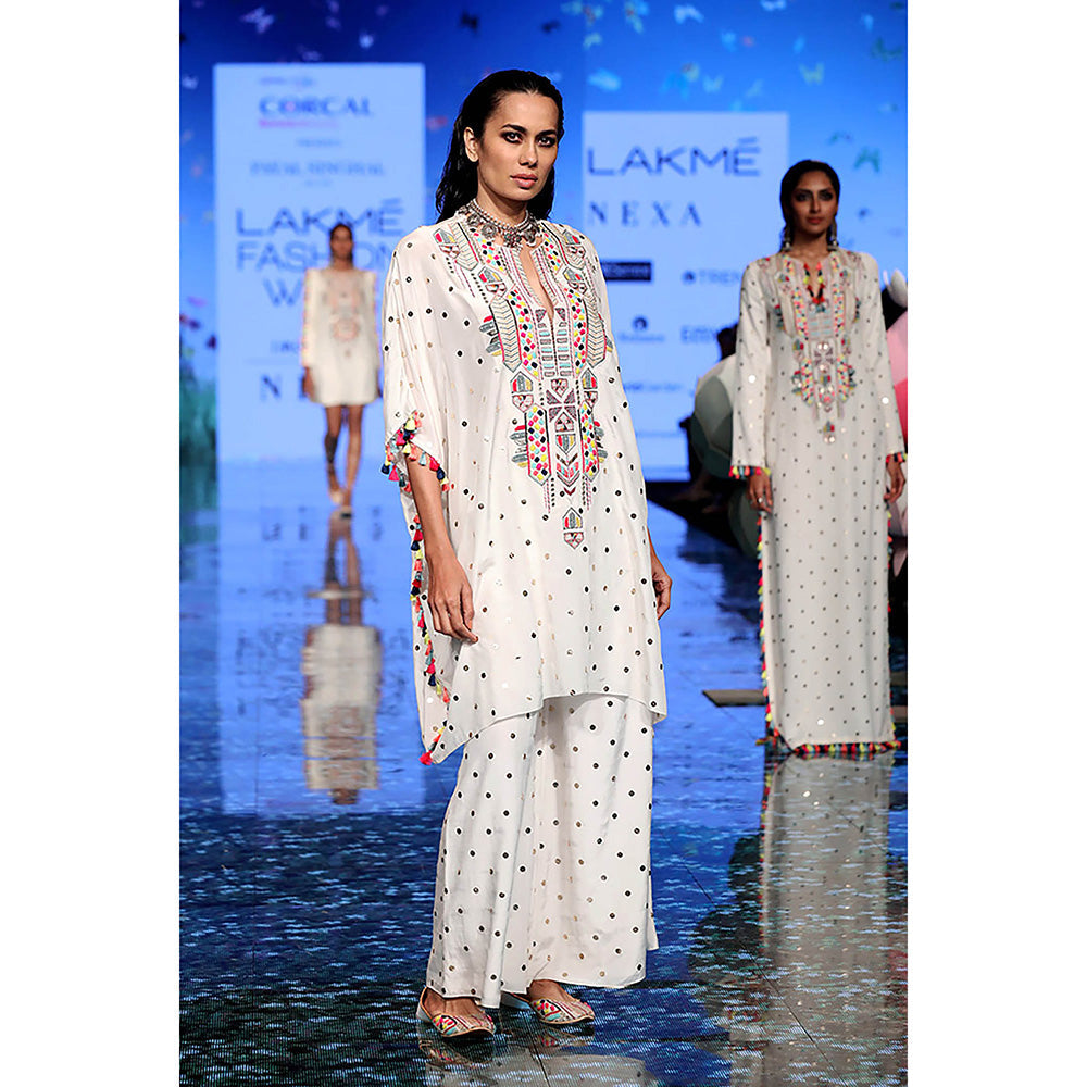 Payal Singhal Adena Off White Kaftan with Palazzo (Set of 2)
