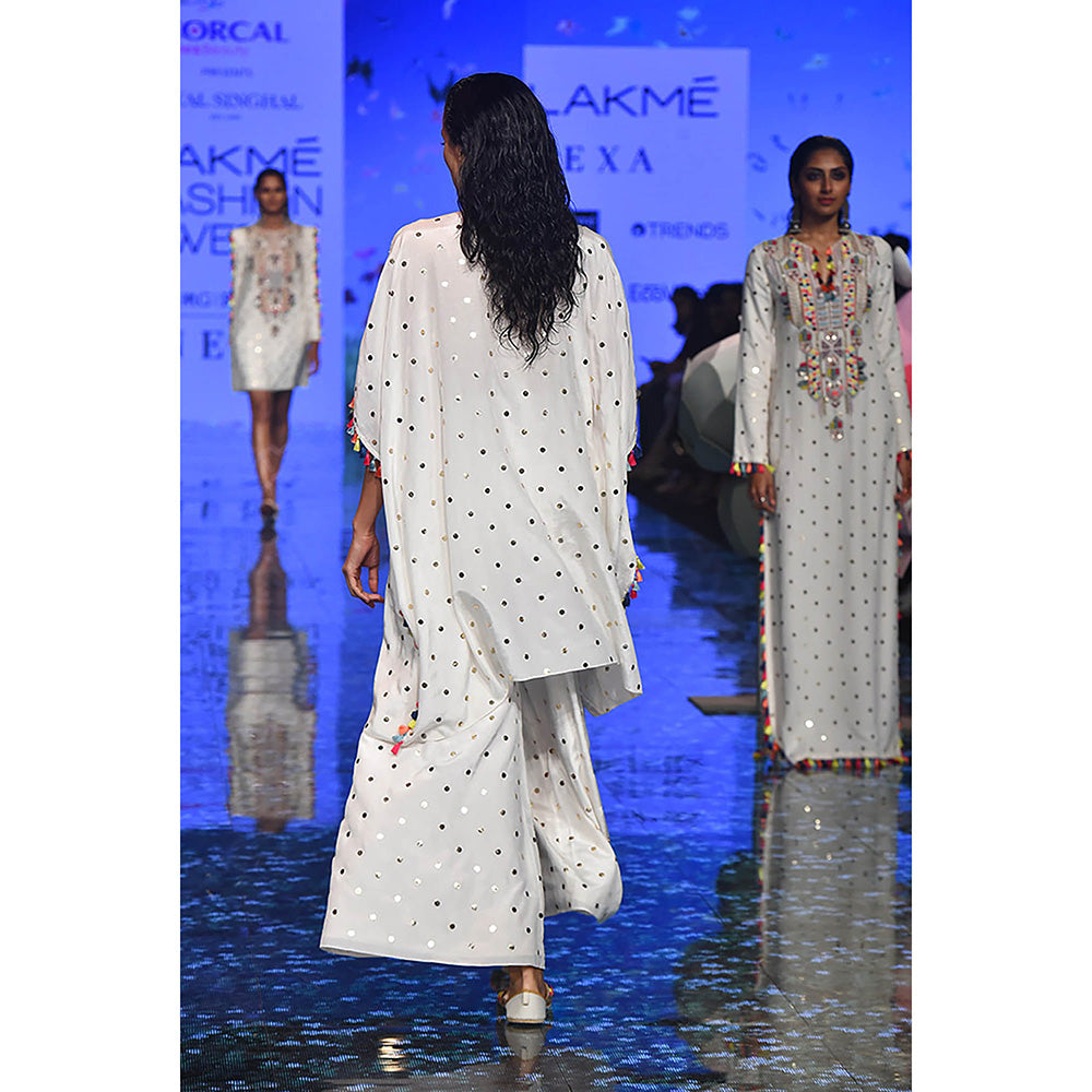 Payal Singhal Adena Off White Kaftan with Palazzo (Set of 2)