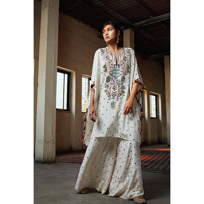 Payal Singhal Adena Off White Kaftan with Palazzo (Set of 2)