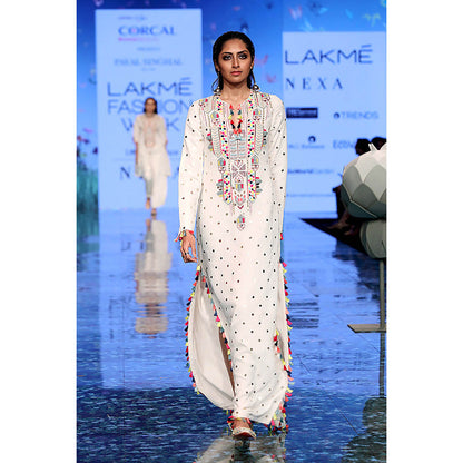 Payal Singhal Adara Off White High Slit Kaftan Dress