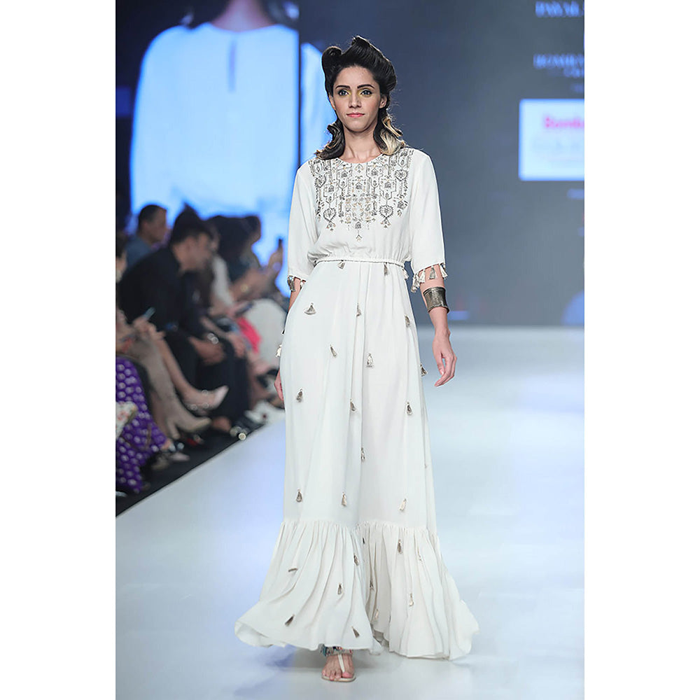 Payal Singhal Diba White Top with Skirt (Set of 2)