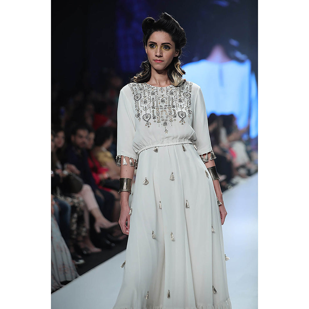 Payal Singhal Diba White Top with Skirt (Set of 2)