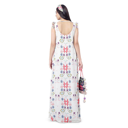 Payal Singhal White Printed High-Low Kurta with Palazzo (Set of 2)