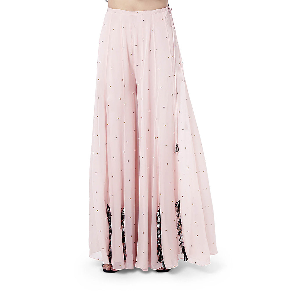 Payal Singhal Rose Pink Embroidered Kurta with Sharara and Dupatta (Set of 3)