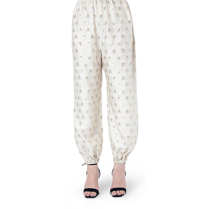 Payal Singhal Duha White Embroidered Kaftan with Pant (Set of 2)