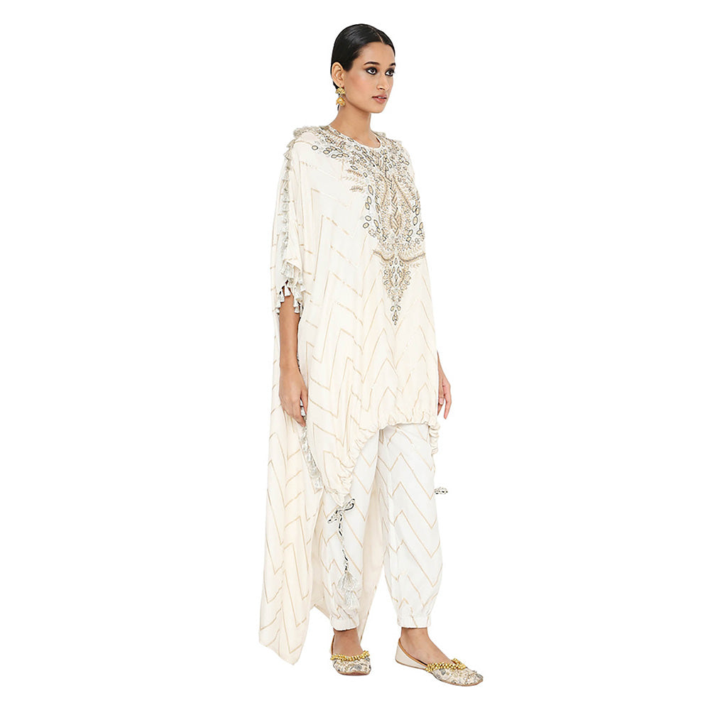 Payal Singhal Off White Kaftan with Pant (Set of 2)