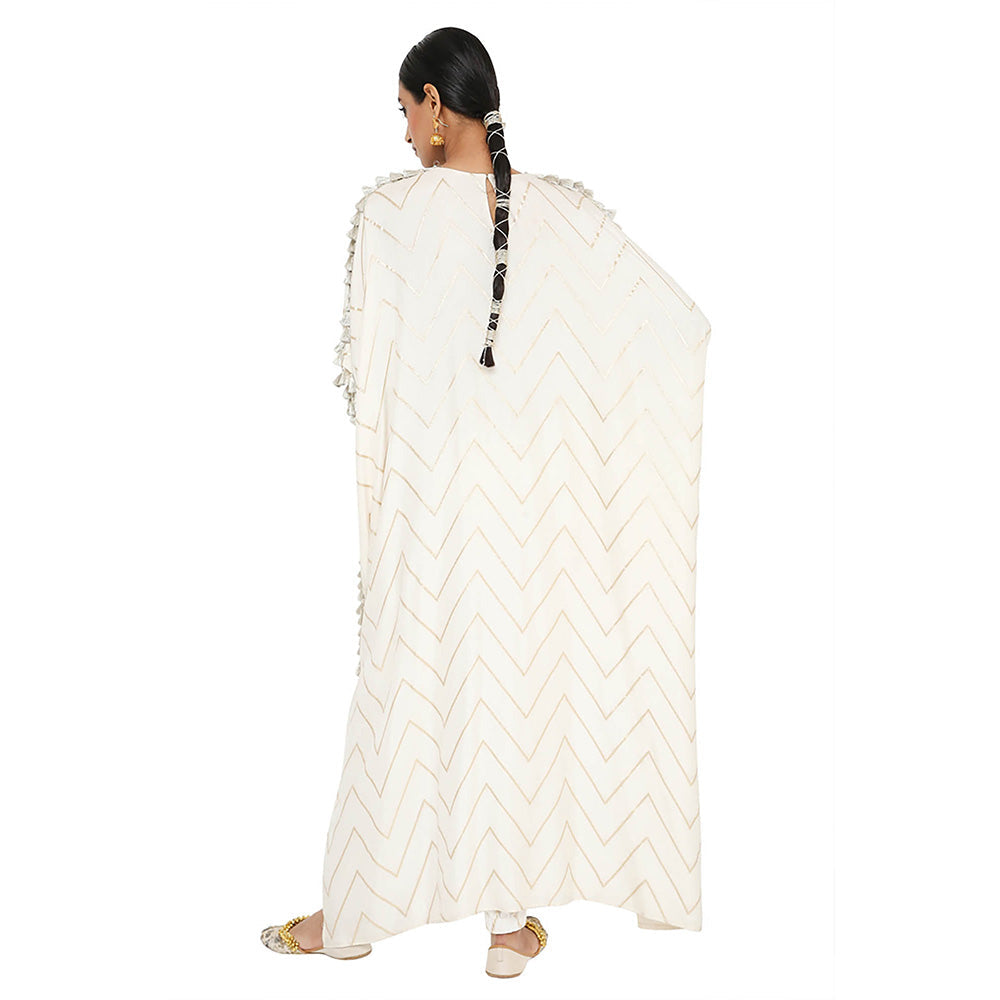 Payal Singhal Off White Kaftan with Pant (Set of 2)