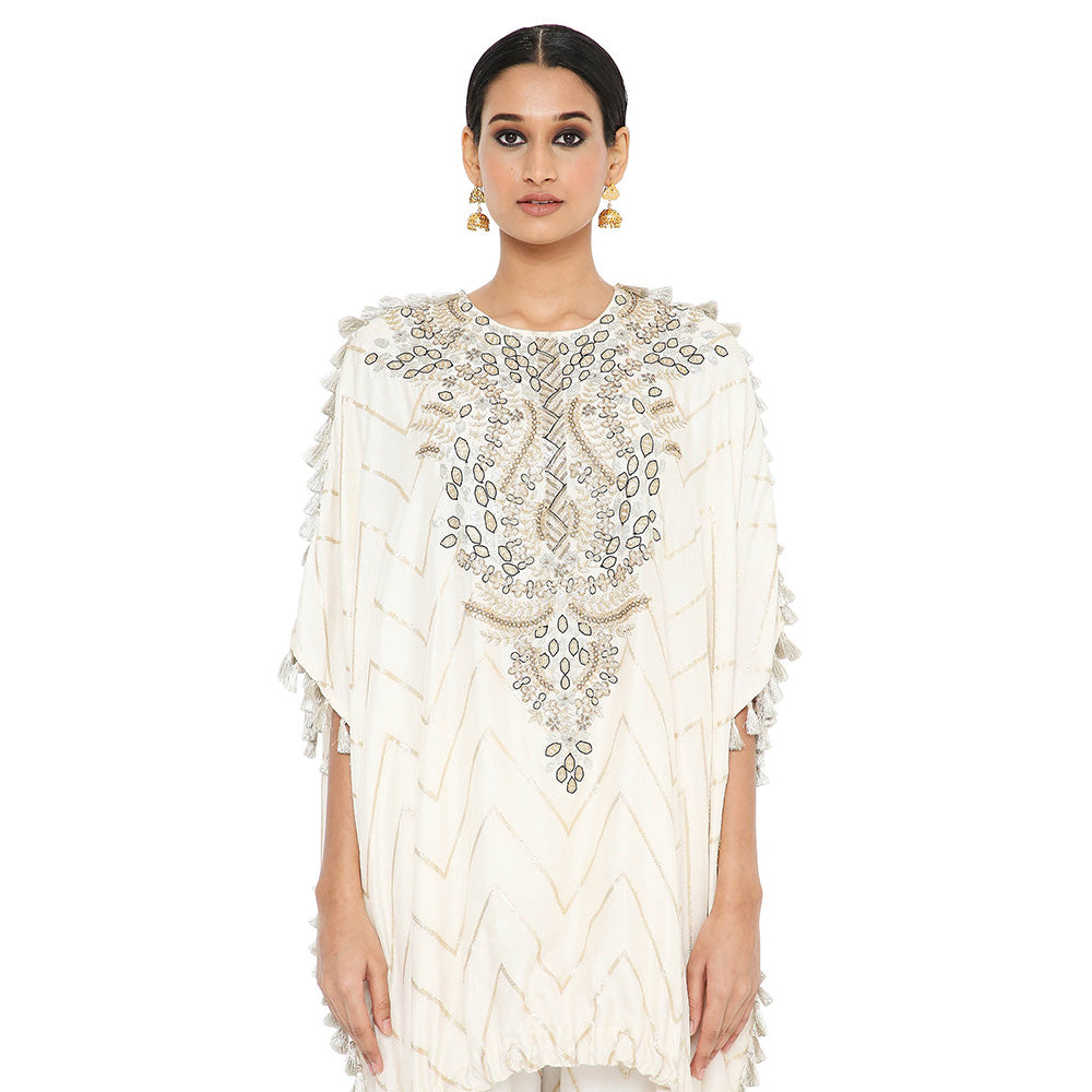 Payal Singhal Off White Kaftan with Pant (Set of 2)
