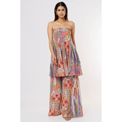 Payal Singhal Multi-Colour Print Tube Kurta with Palazzo (Set of 2)