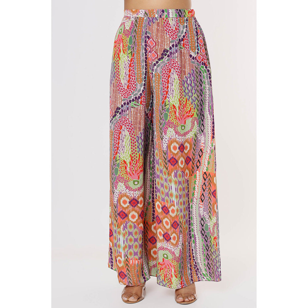 Payal Singhal Multi-Colour Print Tube Kurta with Palazzo (Set of 2)