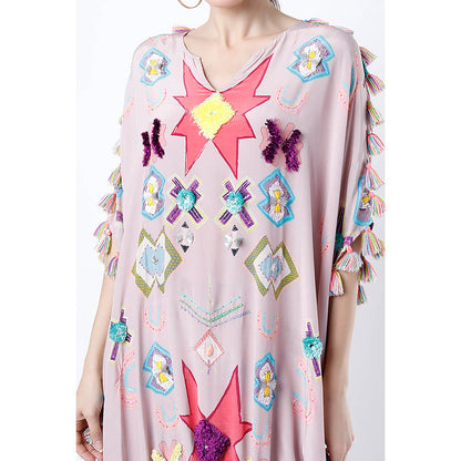 Payal Singhal Purple Purle Printed High Low Kaftan with Palazzo (Set of 2)