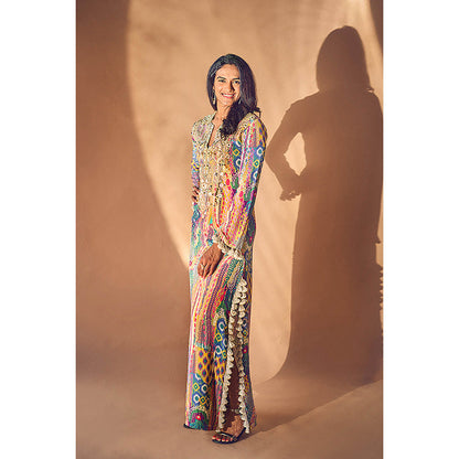 Payal Singhal Multi-Colour Embroidered Long Dress