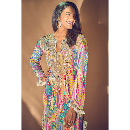 Payal Singhal Multi-Colour Embroidered Long Dress
