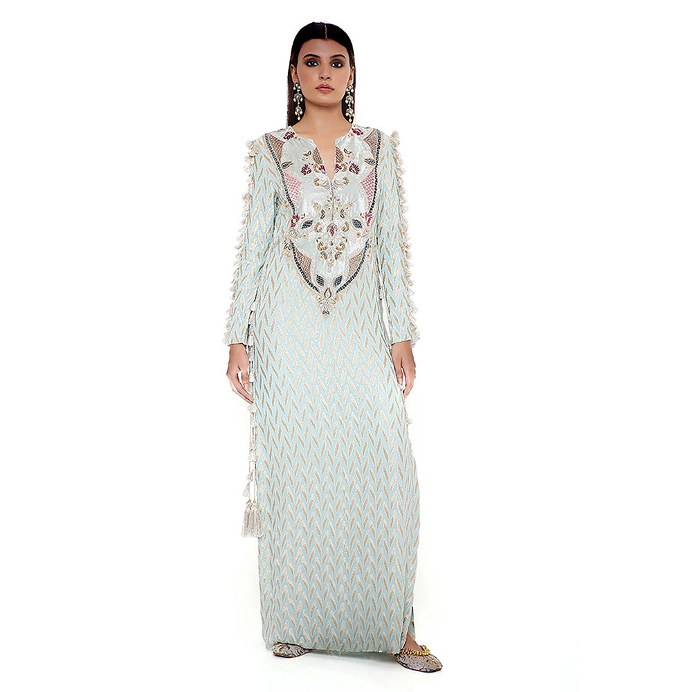 Payal Singhal Blue Embroidered Dress