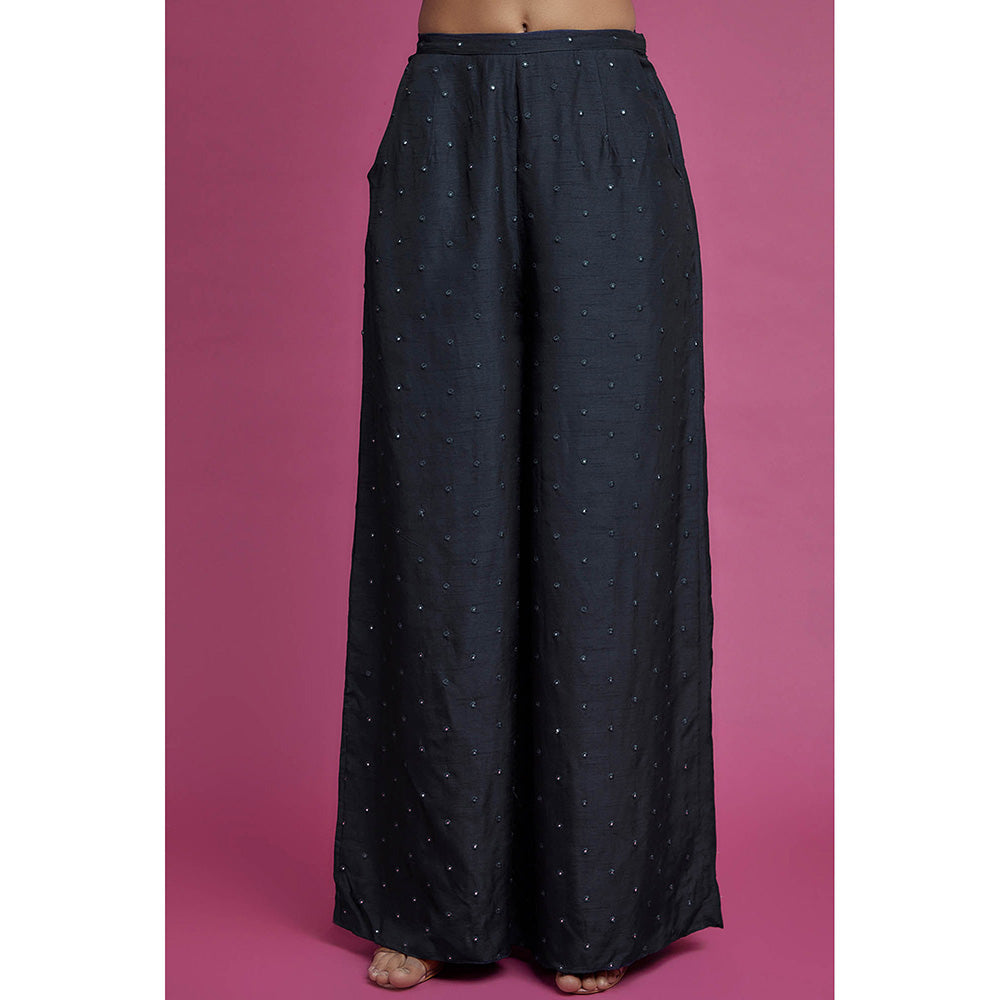 Payal Singhal Blue Embroidered Kurta with Palazzo and Dupatta (Set of 3)