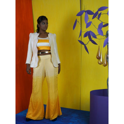 Payal Dawar Off White Bold Curves Co-Ord (Set of 3)