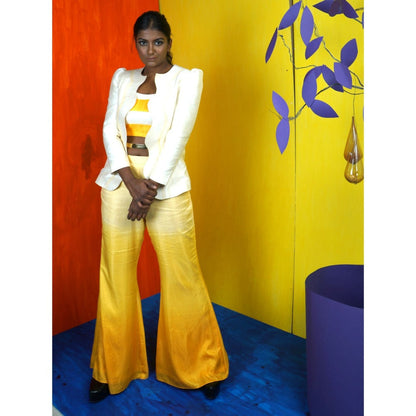 Payal Dawar Off White Bold Curves Co-Ord (Set of 3)