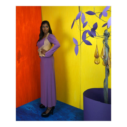 Payal Dawar Lavender Lets Date Midi Dress with Jacket (Set of 2)