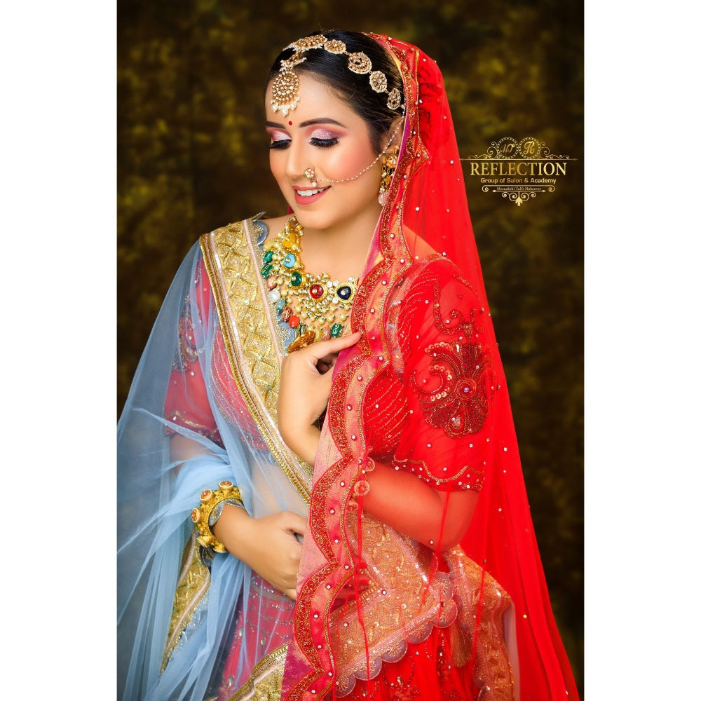 Payal Dawar Red Bridal Lehenga with Blouse and 2 Dupattas (Set of 4)