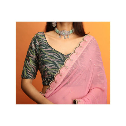 Payal Dawar Coral Six Yards Of Grace Saree with Stitched Blouse