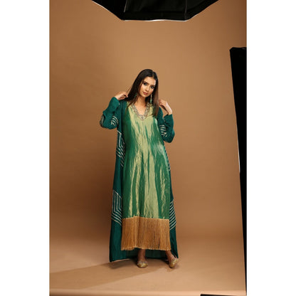 Payal Dawar Green Ethnic Maxi Dress with Shrug (Set of 2)