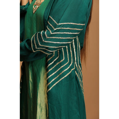 Payal Dawar Green Ethnic Maxi Dress with Shrug (Set of 2)