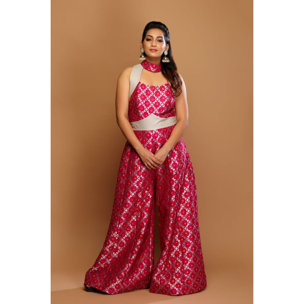 Payal Dawar Magenta Silk Bandhan Jumpsuit