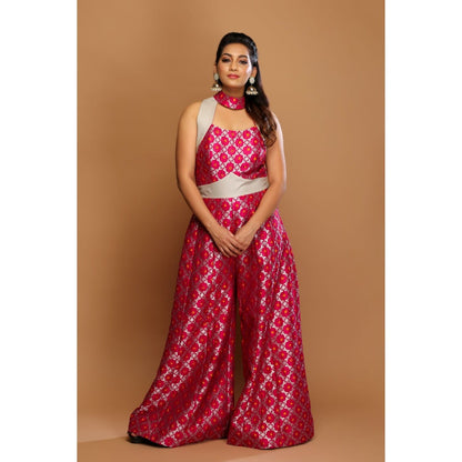 Payal Dawar Magenta Silk Bandhan Jumpsuit