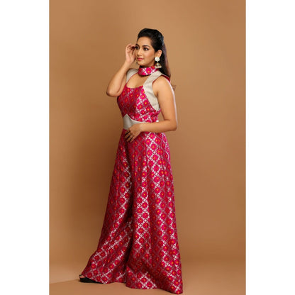 Payal Dawar Magenta Silk Bandhan Jumpsuit