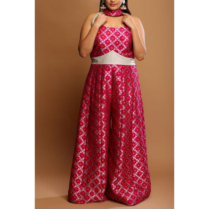 Payal Dawar Magenta Silk Bandhan Jumpsuit