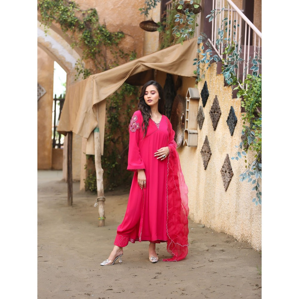 Payal Dawar Pink Nargis Kurta with Salwar and Dupatta (Set of 3)