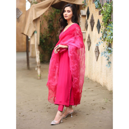 Payal Dawar Pink Nargis Kurta with Salwar and Dupatta (Set of 3)