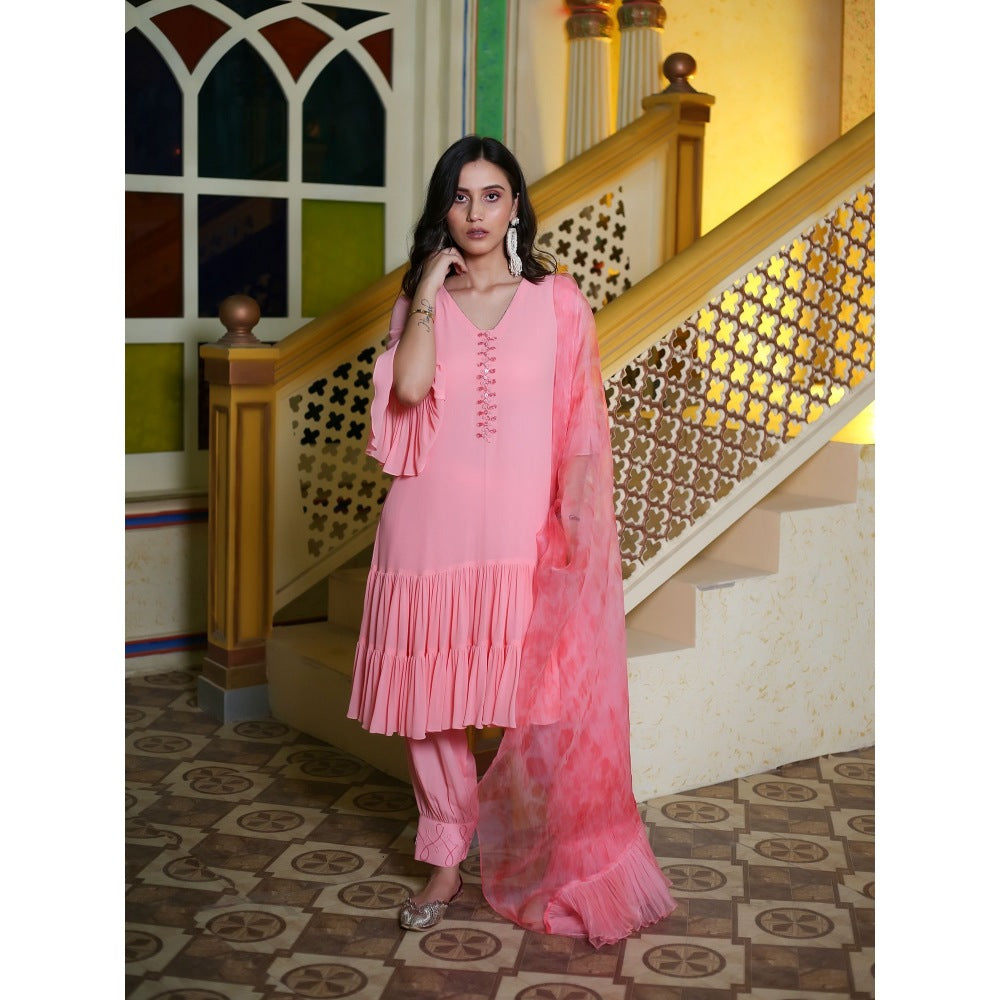 Payal Dawar Pink Gulnoor Kurta with Salwar and Dupatta (Set of 3)