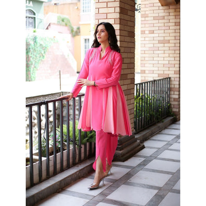 Payal Dawar Pink Siya Anarkali with Tapered Pant (Set of 2)