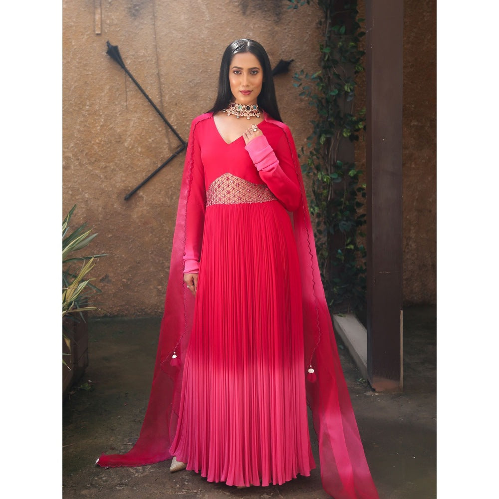 Payal Dawar Pink Shaina Anarkali with Dupatta (Set of 2)