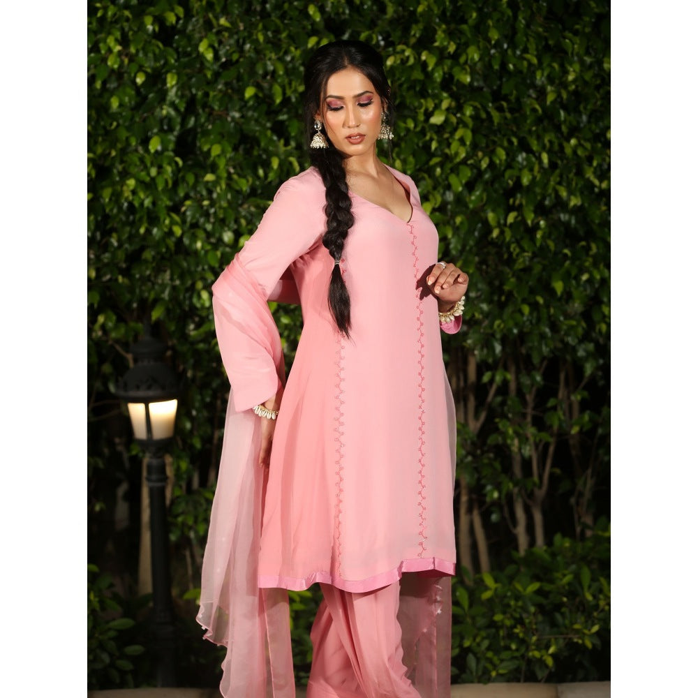 Payal Dawar Pink Daria Kurta with Salwar and Dupatta (Set of 3)