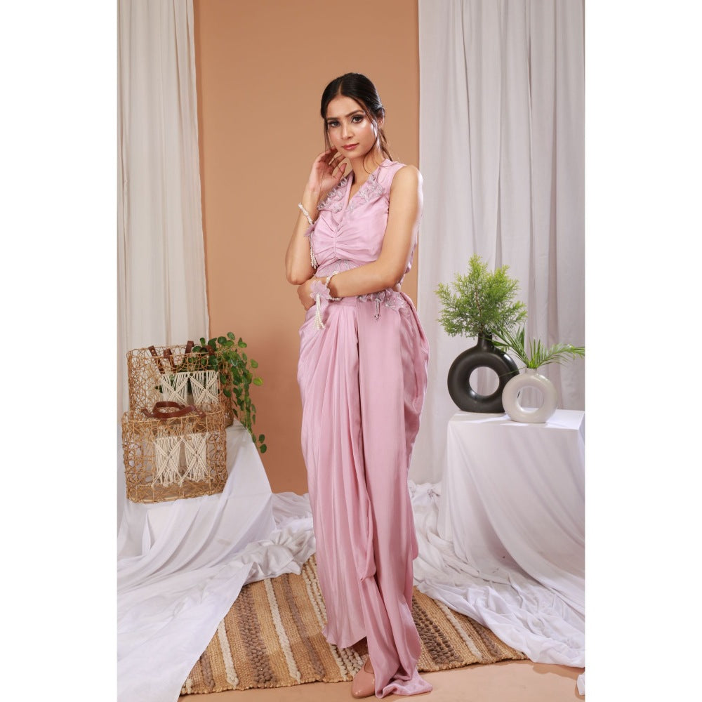 Payal Dawar Pink Deep Blush Slender Top with Skirt (Set of 2)