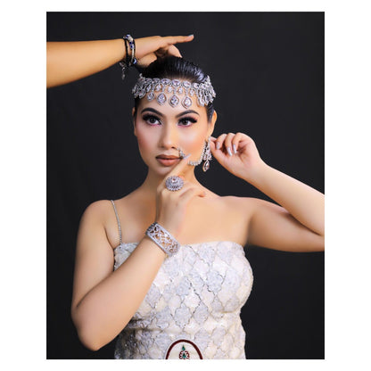 Payal Dawar White Embellished Corset Top with Skirt and Dupatta (Set of 3)