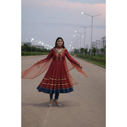 Payal Dawar Embellished Gota Ghungroo Anarkali Kurta with Churidar and Dupatta (Set of 3)