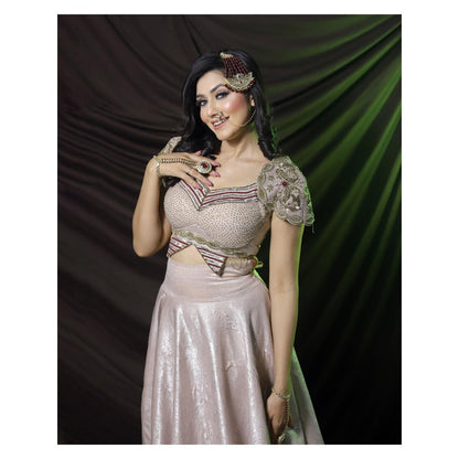 Payal Dawar Bold Butterfly Embroidered Blouse and Lehenga (Set of 2)